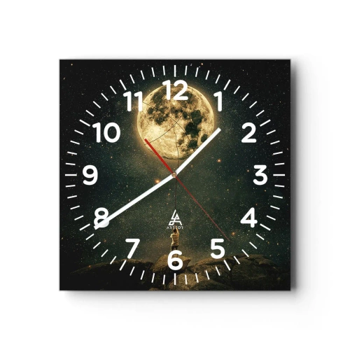 Wall clock - Clock on glass - One that Stole the Moon - 30x30 cm