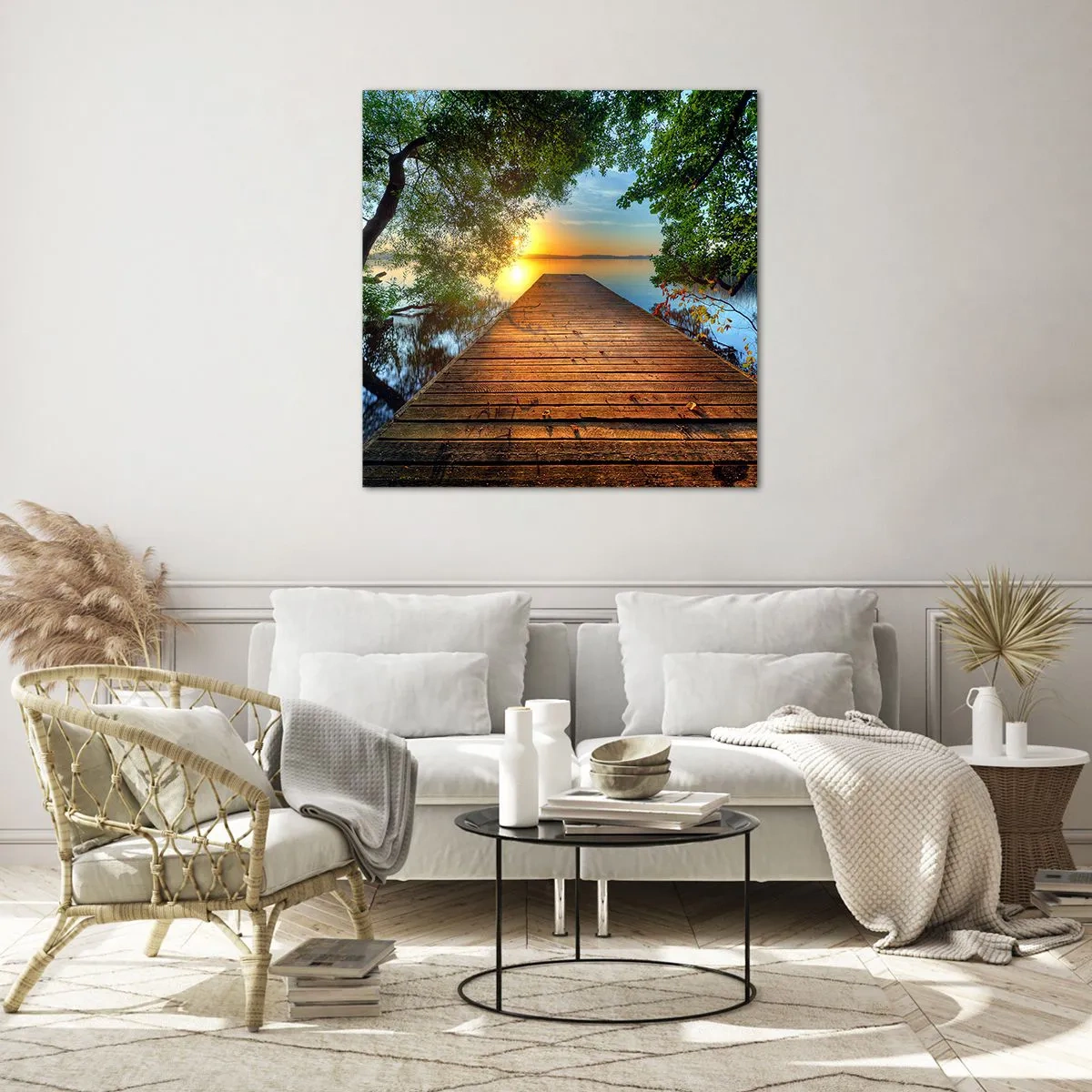 Glass picture - Don't Hurry, Sit Down - 60x60 cm