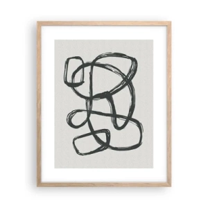 Poster in light oak frame - Abstract in Loops - 40x50 cm