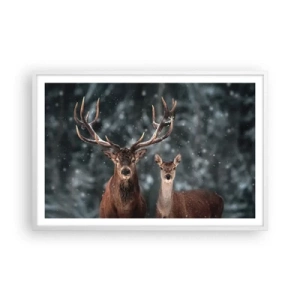 Poster in white frmae - Master of the Forest with His Wife - 91x61 cm