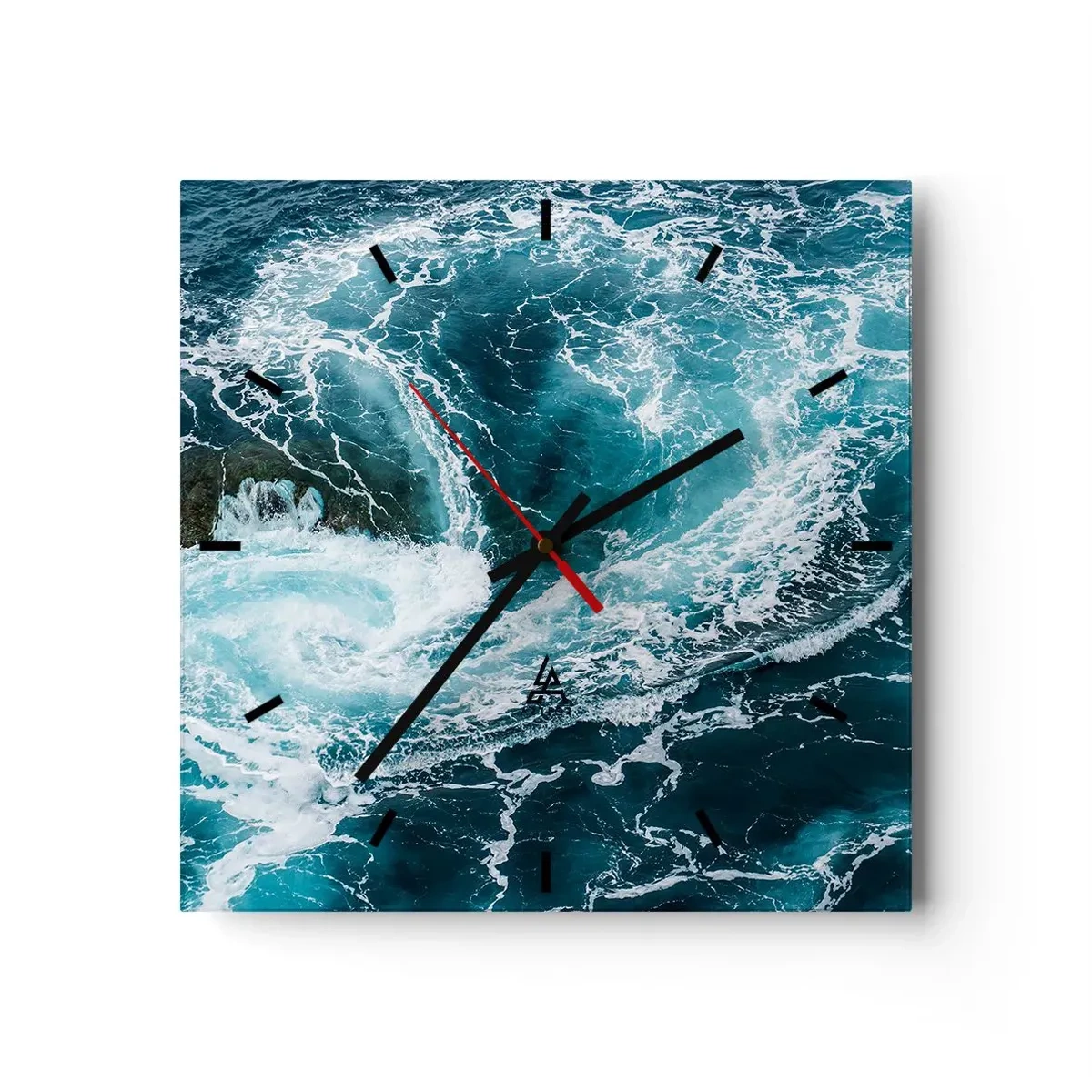 Wall clock - Clock on glass - Gate to the Earth's Interior - 40x40 cm