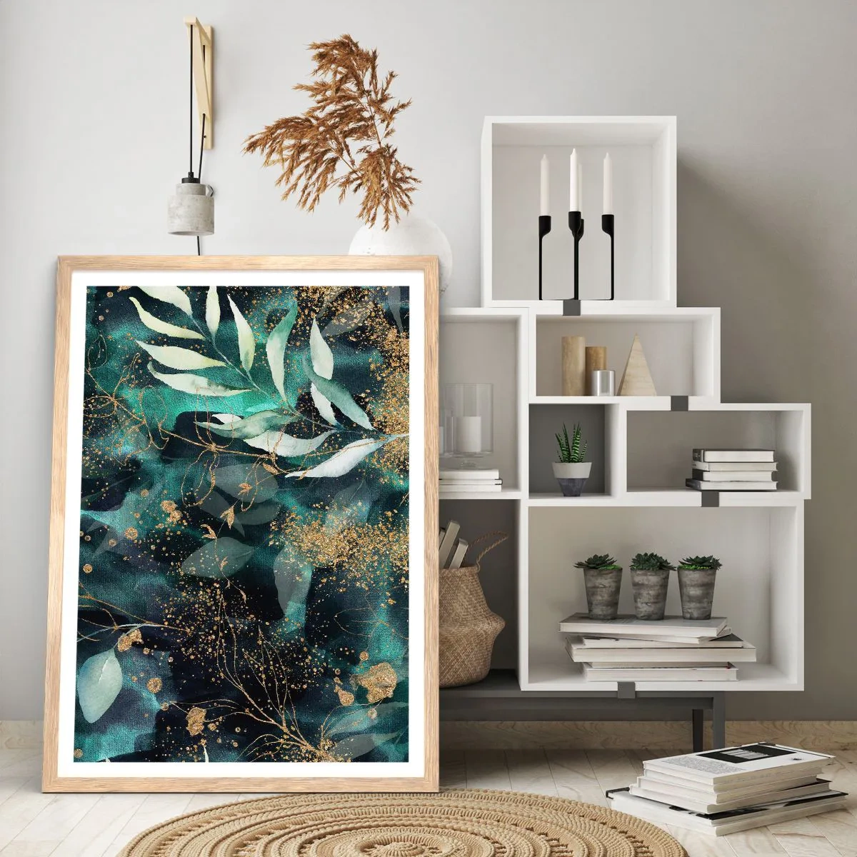 Poster in light oak frame - Enchanted Garden - 40x50 cm