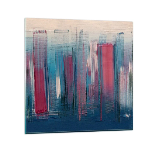 Glass picture - Vertical Composition In Blue And Red - 60x60 cm