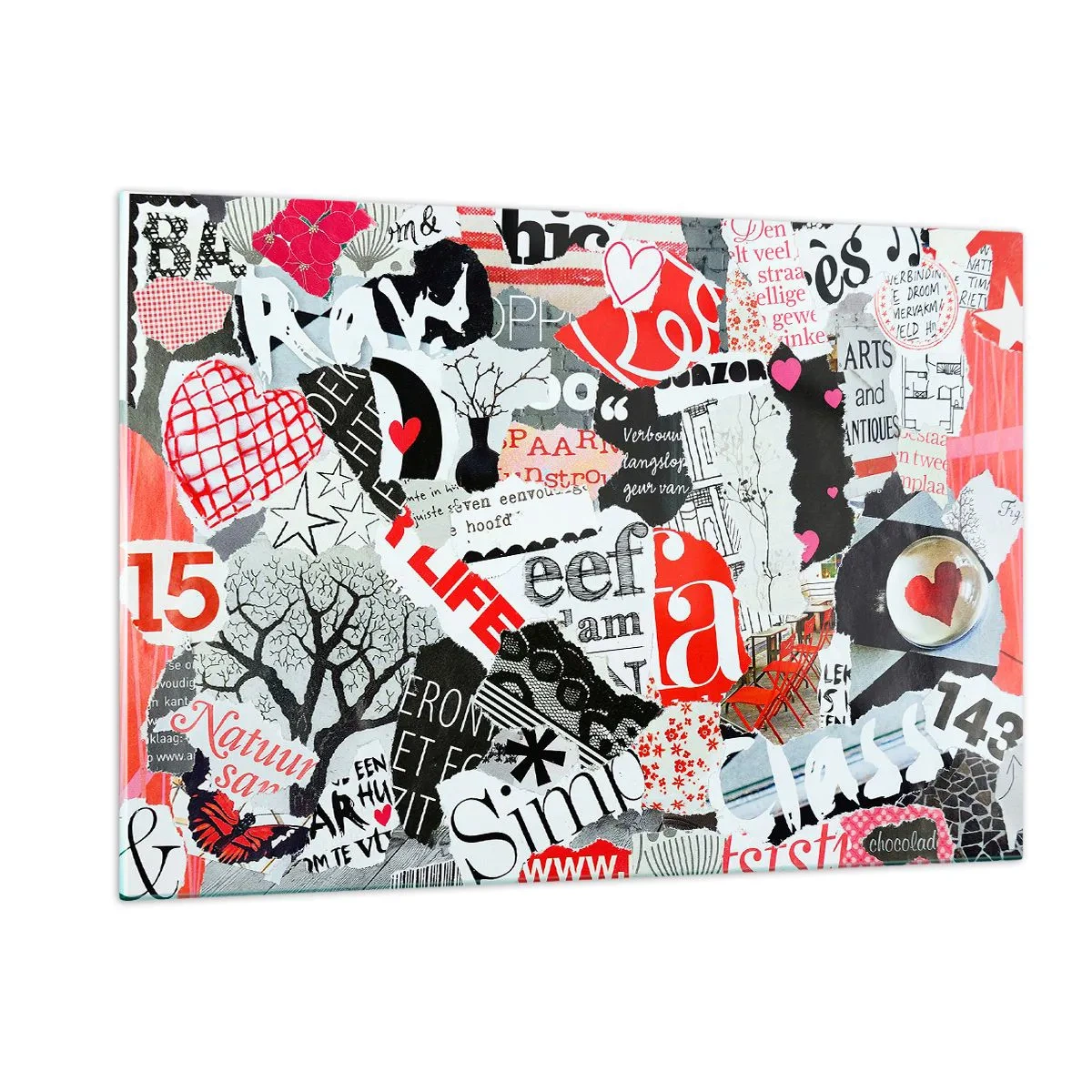 Glass picture - Hipster's Collage - 120x80 cm