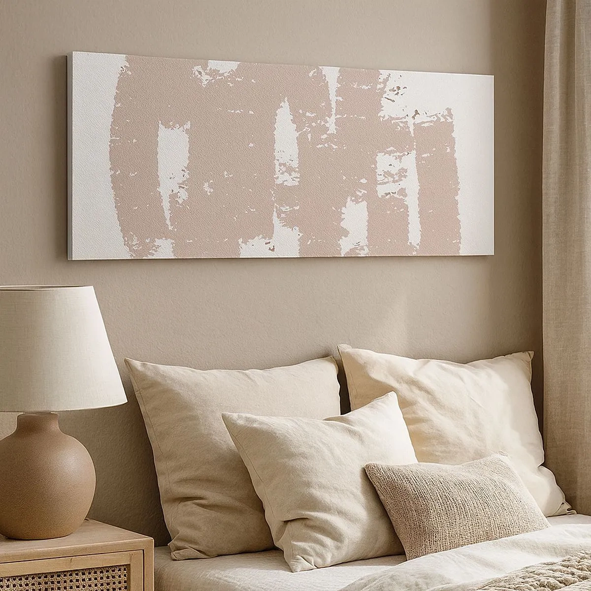 Canvas picture - Abstract in Delicate Pink - 100x40 cm