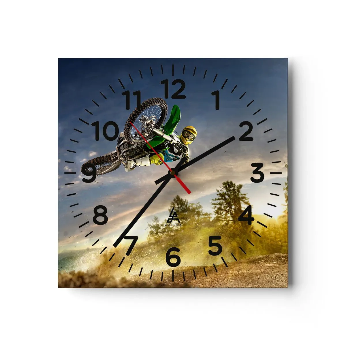 Wall clock - Clock on glass - Turn on Emotions! - 40x40 cm