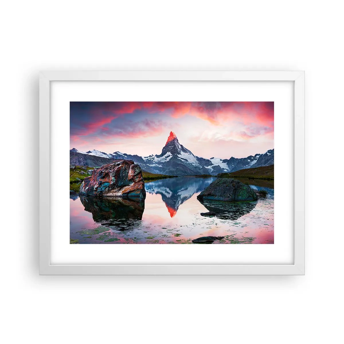 Poster in white frmae - Heart of the Mountains Is Hot - 40x30 cm