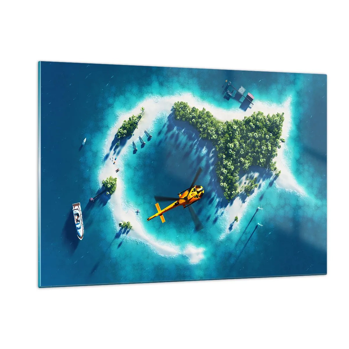 Glass picture - Get Yourself an Island - 120x80 cm