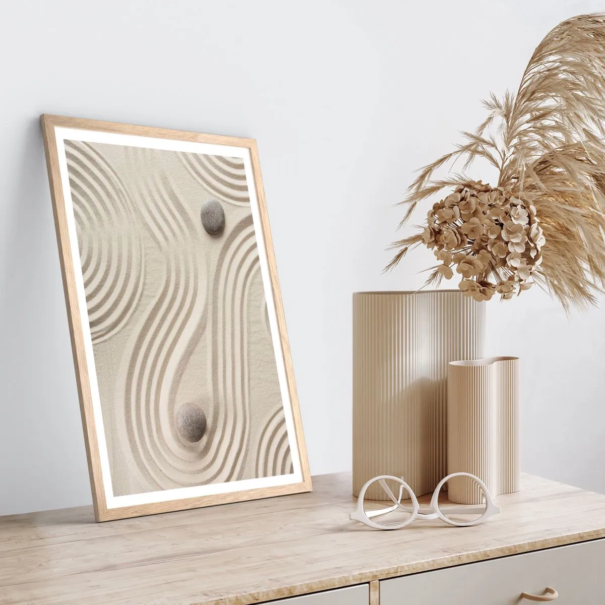 Poster in light oak frame - Touch of Warmth - 50x70 cm