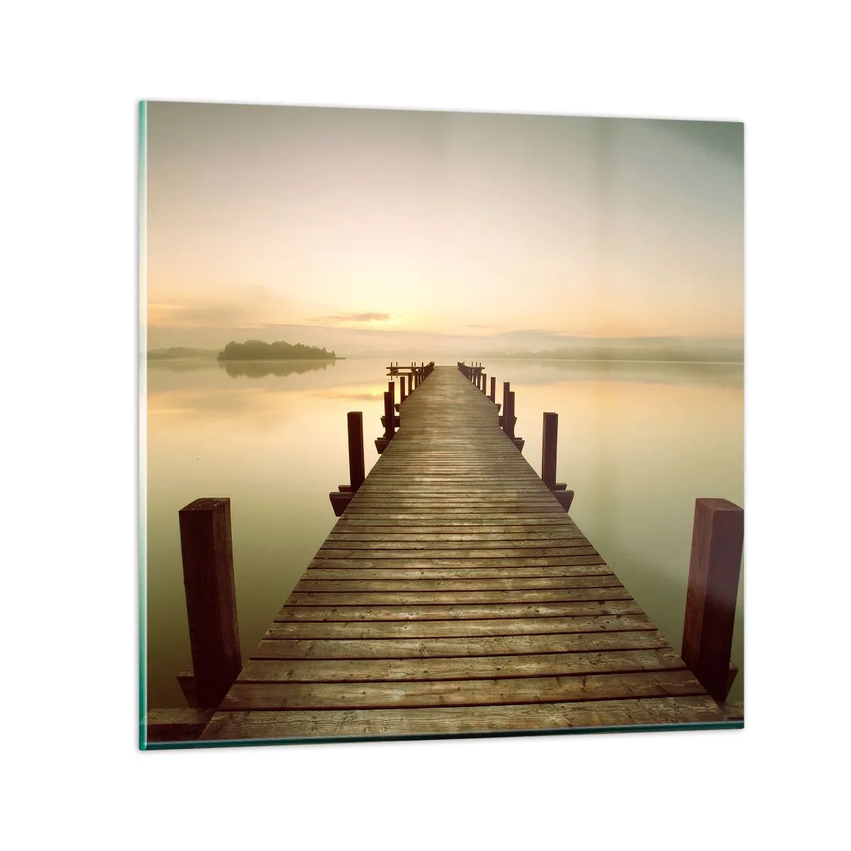 Glass picture - Before Dawn, Dawn, Light - 30x30 cm