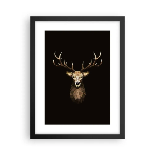 Poster in black frame - Cubist Deer - 30x40 cm