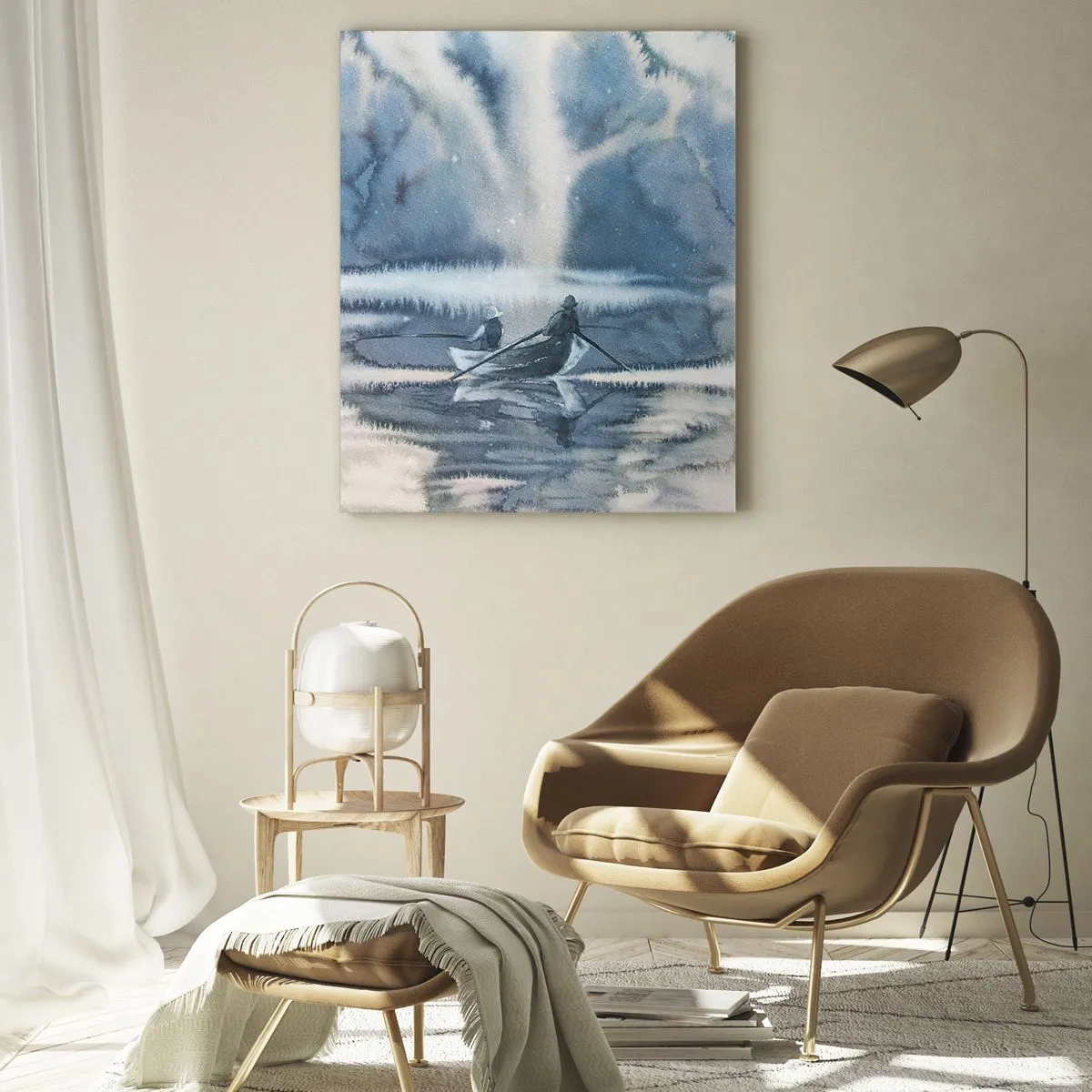 Glass picture - Fishermen in Their Paradise - 50x70 cm
