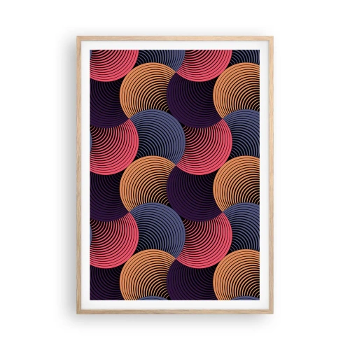 Poster in light oak frame - In a Circular Rhythm - 70x100 cm