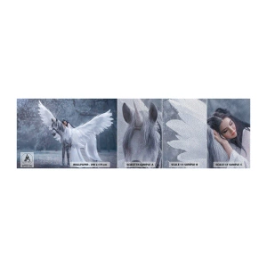 Photo Wallpaper Sample Premium Sand - Inspired Moment - Abstraction, Horse, Woman - 100x30 cm