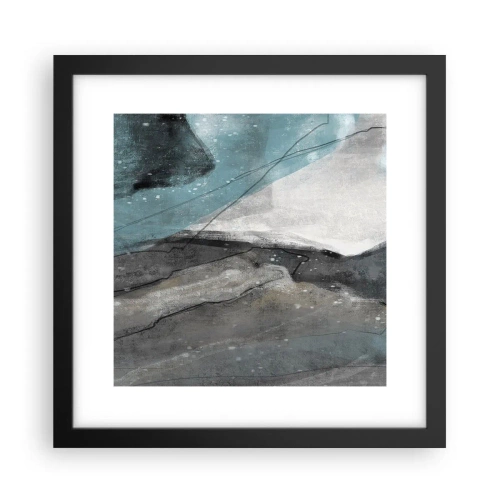Poster in black frame - Abstract: Rocks and Ice - 30x30 cm