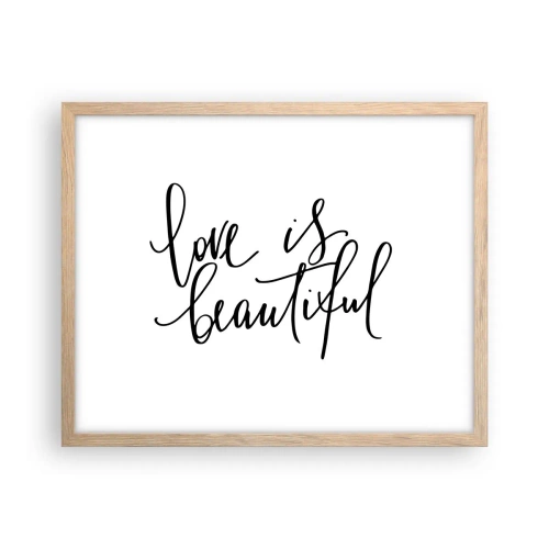 Poster in light oak frame - Read and Repeat - 50x40 cm