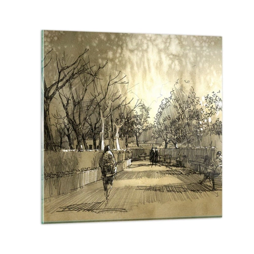 Glass picture - Moment Stopped with a Feather - 70x70 cm