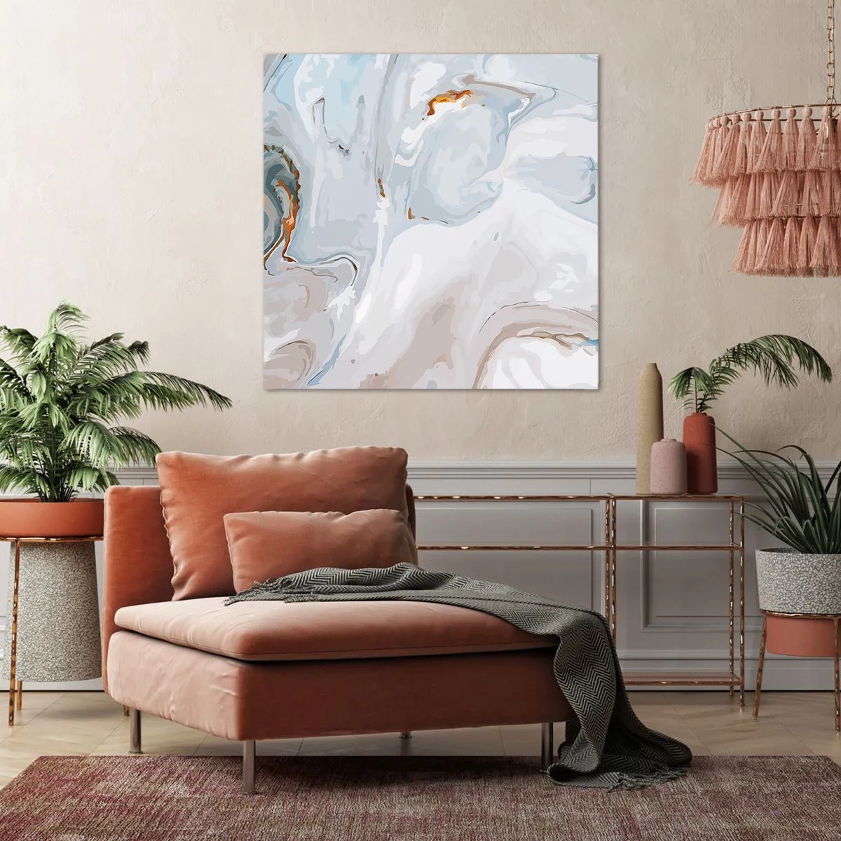 Canvas picture - White Fusion - 30x30 cm