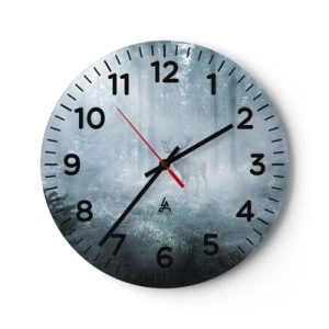 Wall clock - Clock on glass - Morning Round of the Estate - 30x30 cm