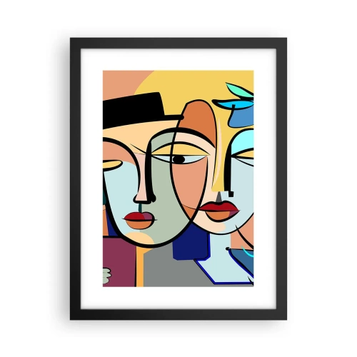 Poster in black frame - Rendez-vous Picasso Style - 30x40 cm