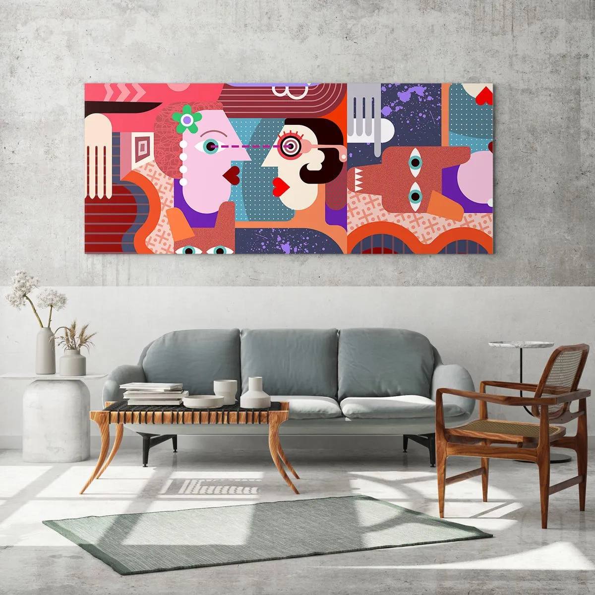 Glass picture - Eye to Eye - 90x30 cm