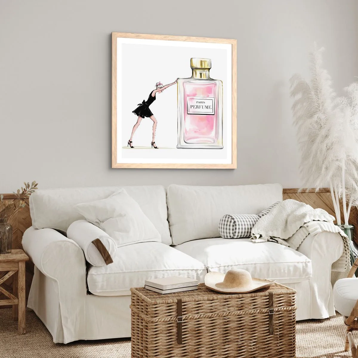 Poster in light oak frame - The Essence of Womanhood - 60x60 cm