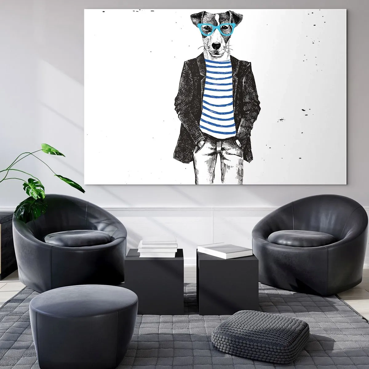 Glass picture - Gentleman Dog - 120x80 cm