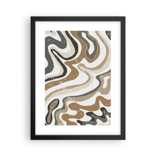 Poster in black frame - Meanders of Earth Colours - 30x40 cm