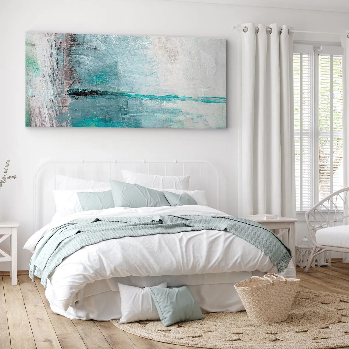 Canvas picture - Horizontally in Blue - 140x50 cm