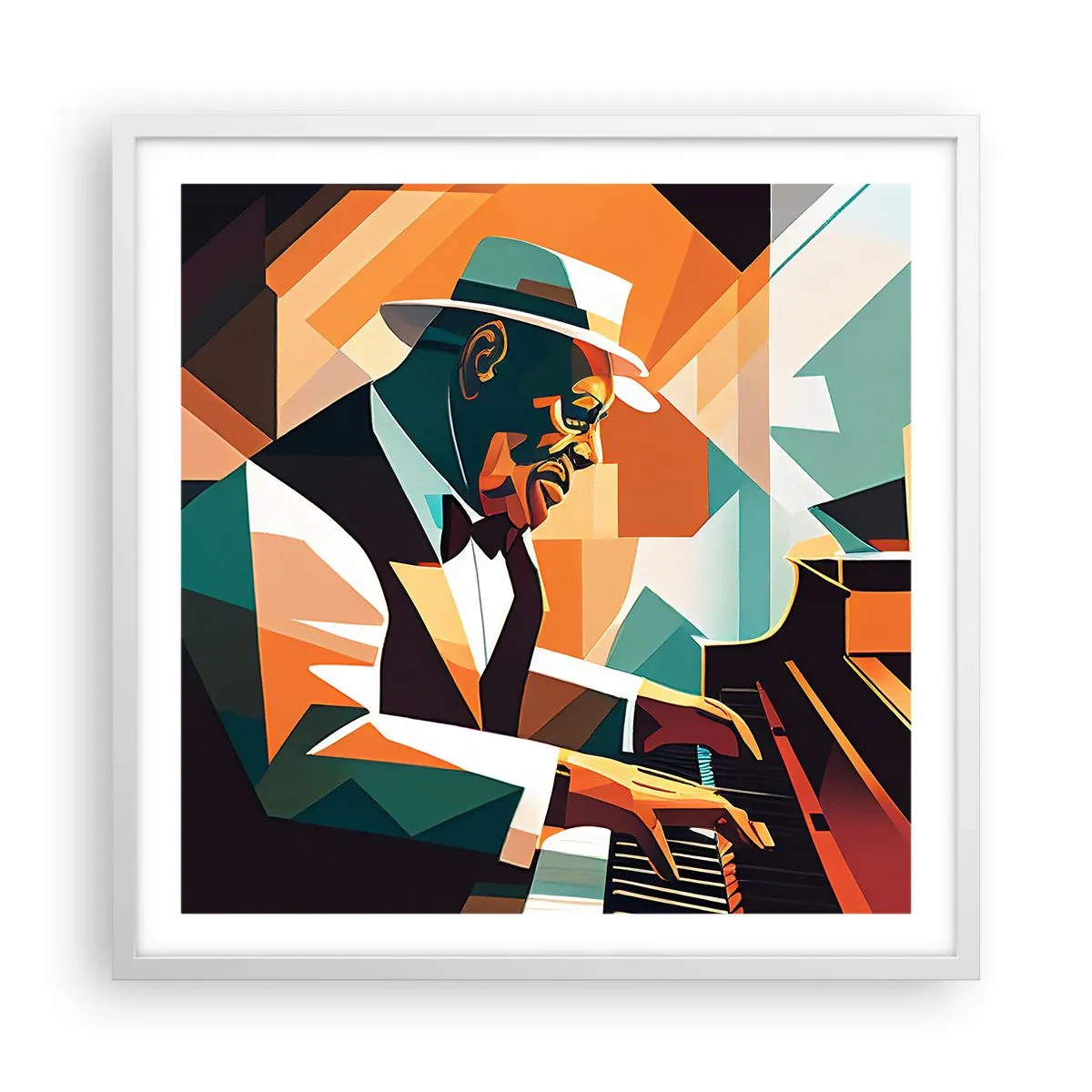 Poster in white frmae - All that Jazz - 60x60 cm