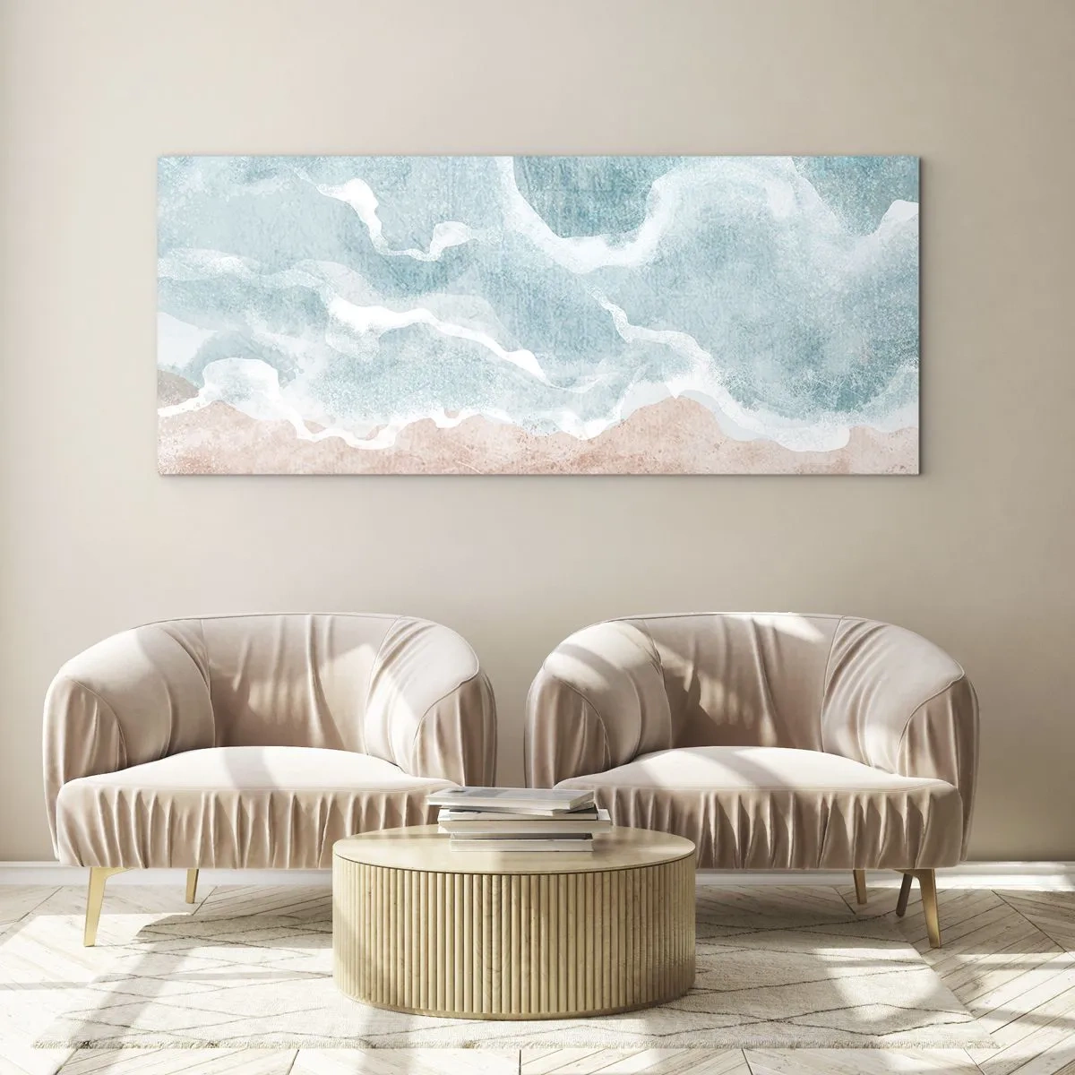 Glass picture - Cloudy Abstract - 100x40 cm