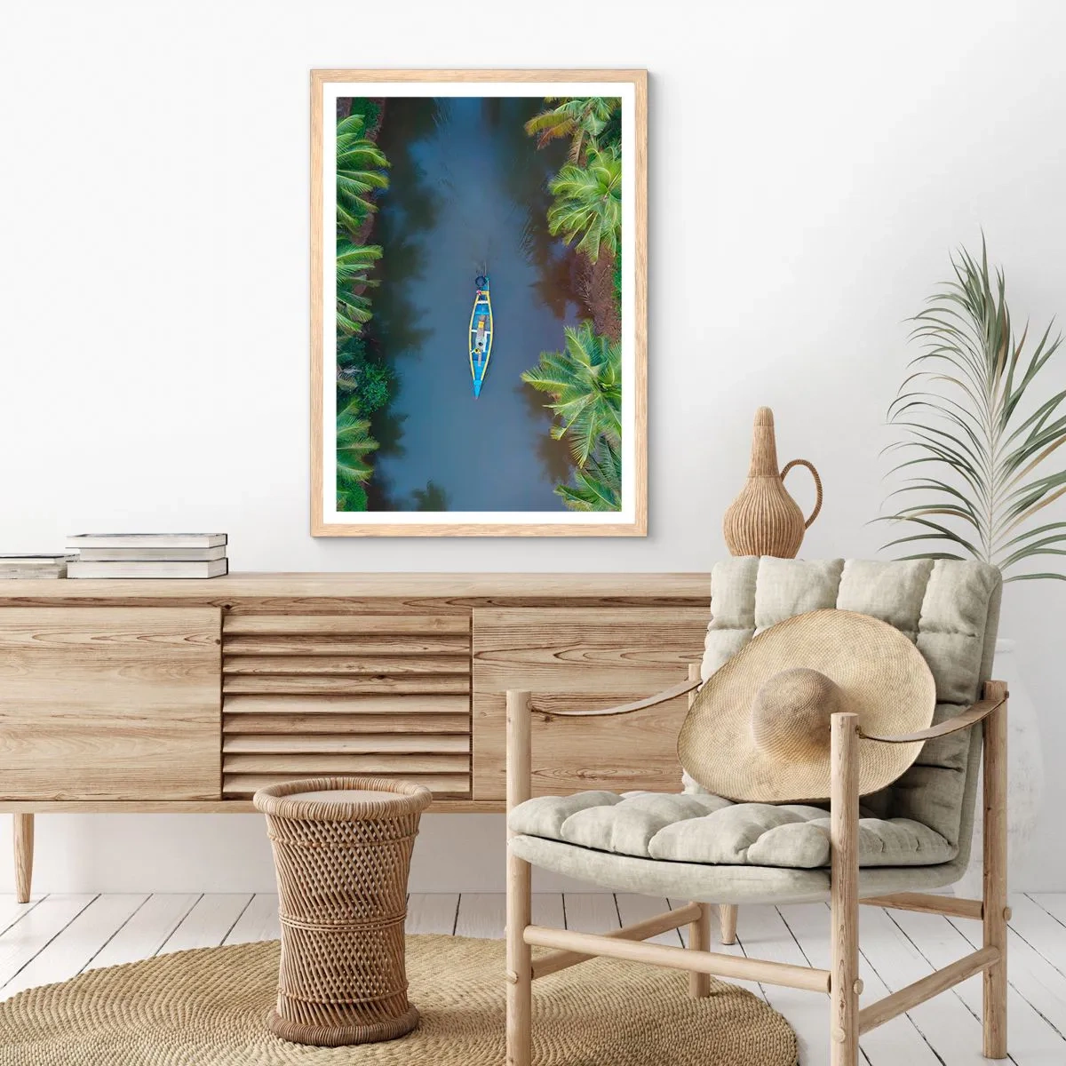 Poster in light oak frame - On Tropical Trail - 40x50 cm
