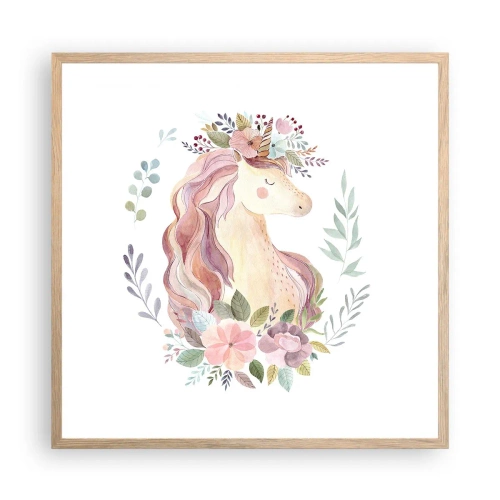 Poster in light oak frame - Invitation to the Fairytale World - 60x60 cm