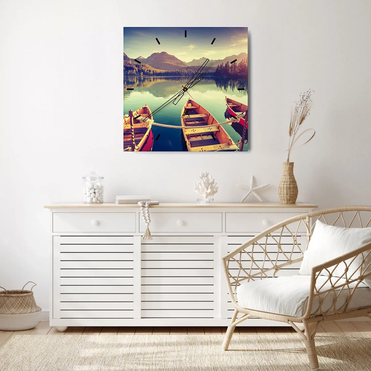 Wall clock - Clock on glass - Following Her Rules - 30x30 cm