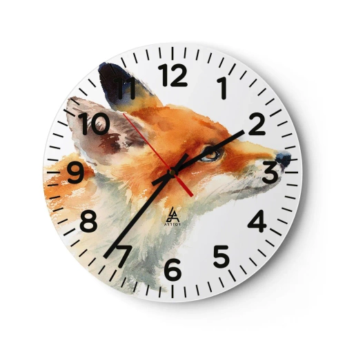 Wall clock - Clock on glass - Never Too Careful - 40x40 cm