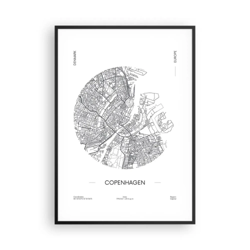 Poster in black frame - Anatomy of Copenhagen - 70x100 cm