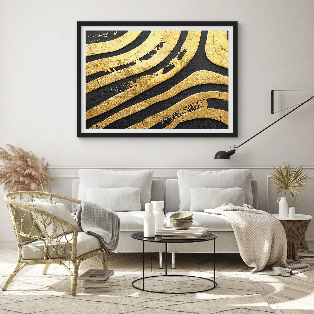 Poster in black frame - Everything Flows - 100x70 cm