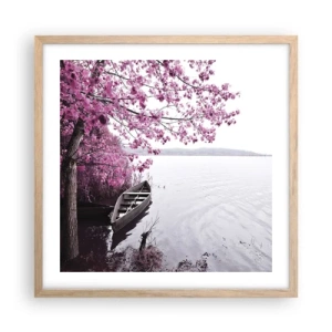 Poster in light oak frame - In Pink Silence - 50x50 cm
