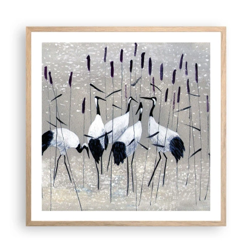 Poster in light oak frame - Birds of Feather - 60x60 cm