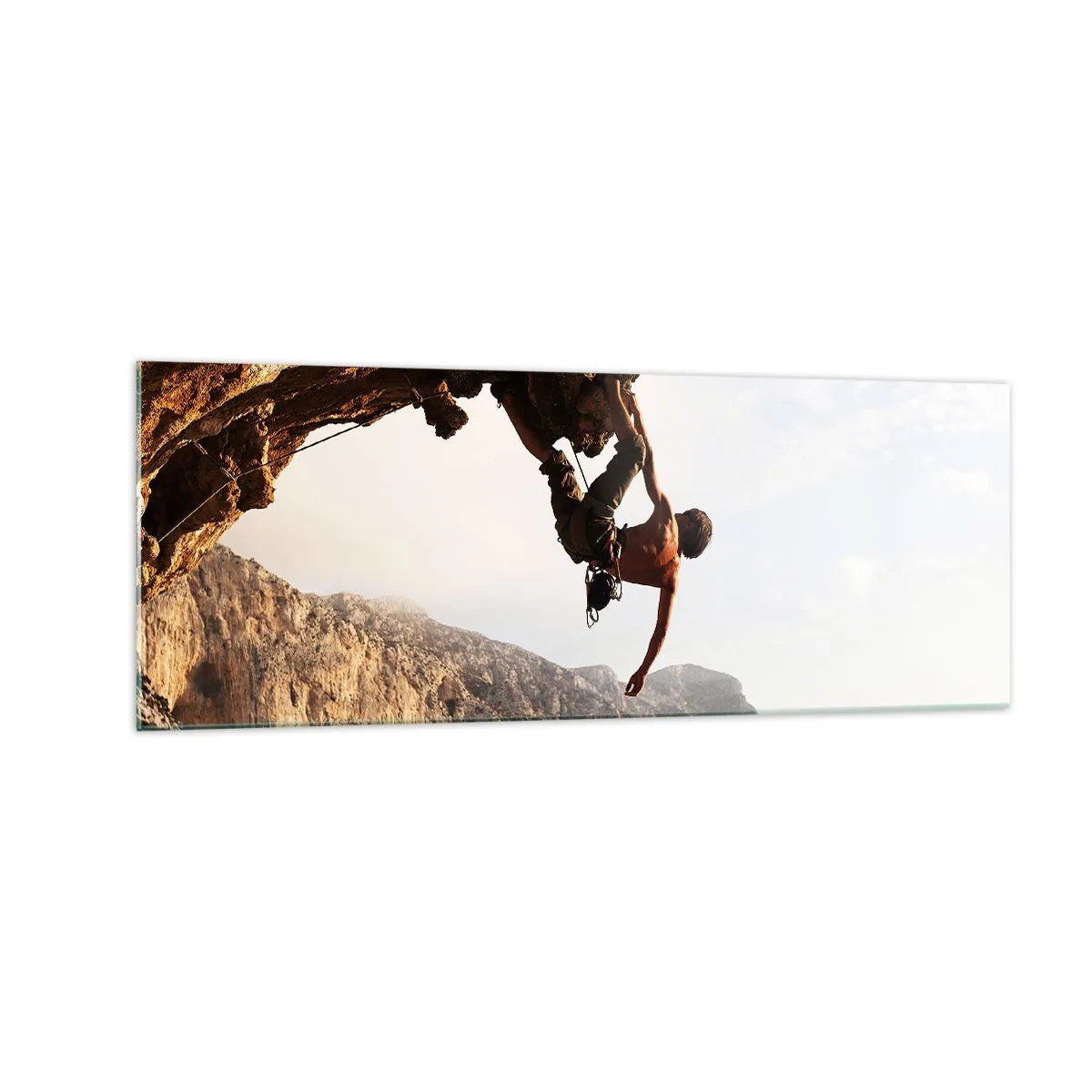 Glass picture - The Whole World on a Sharp Cliff - 140x50 cm
