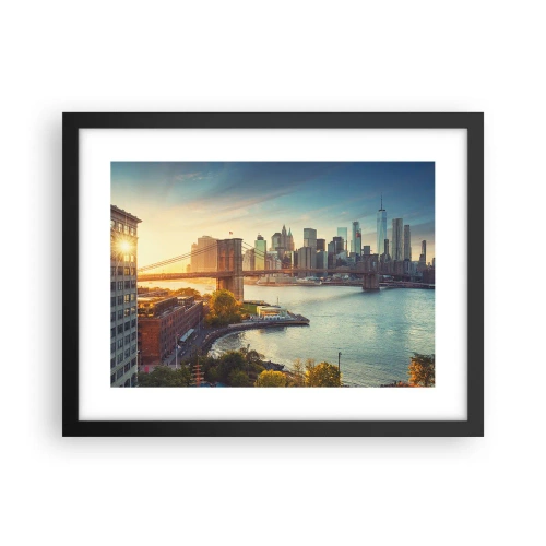 Poster in black frame - Big City Dawn - 40x30 cm