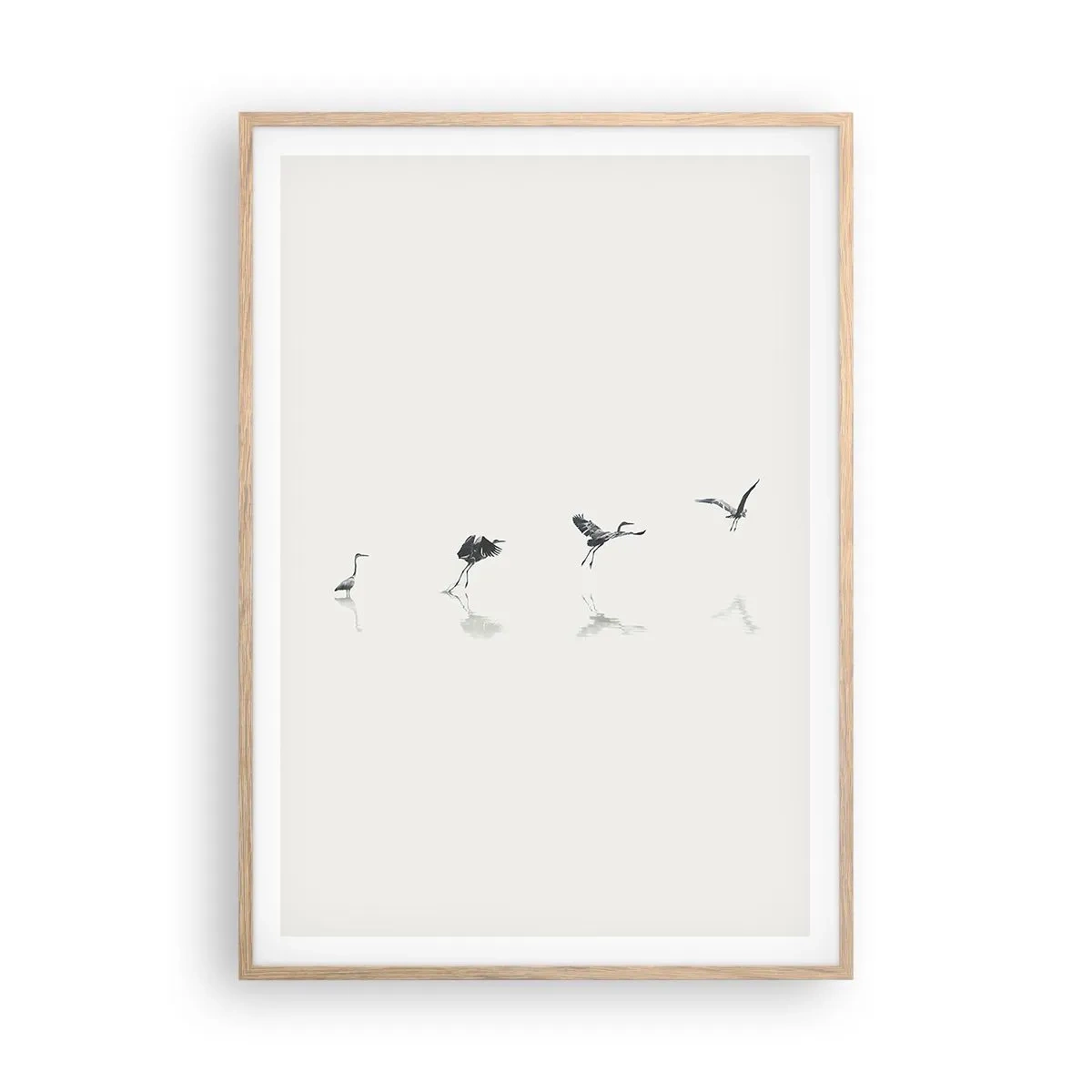 Poster in light oak frame - Four Simple Steps - 70x100 cm