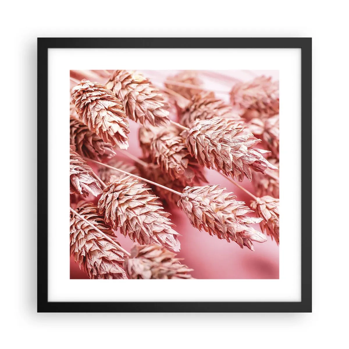 Poster in black frame - Flowery Cascade in Pink - 40x40 cm