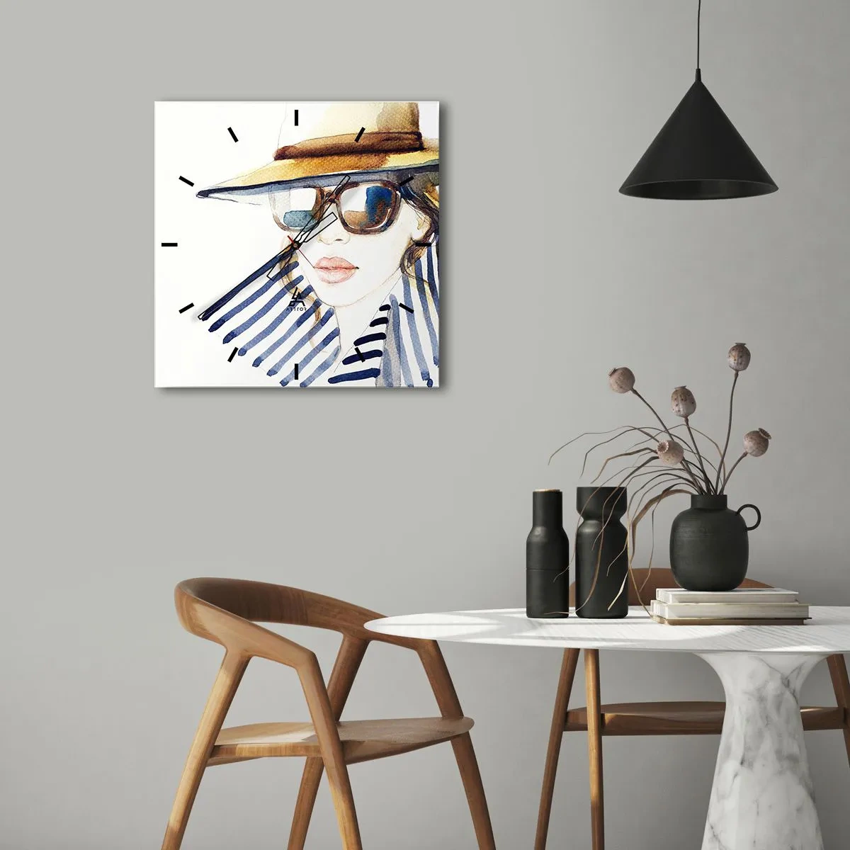 Wall clock - Clock on glass - Welcome to Florida! - 30x30 cm