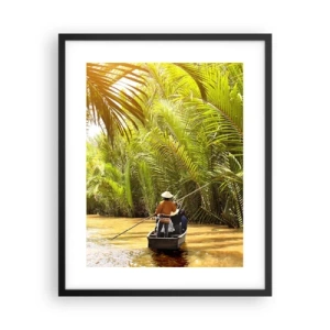 Poster in black frame - Through a Palm Ravine - 40x50 cm