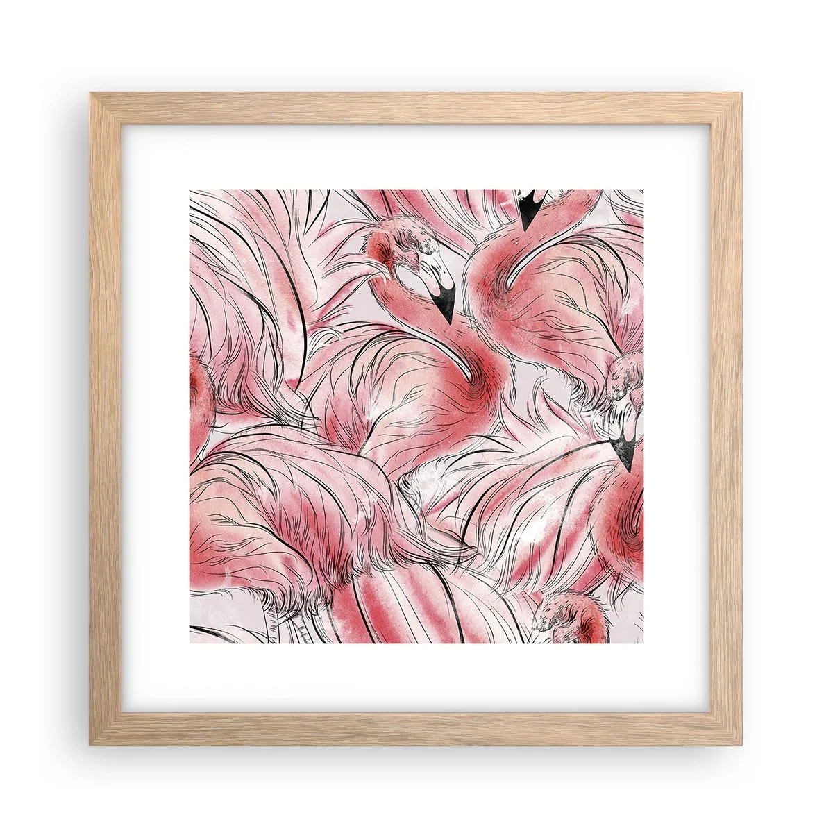 Poster in light oak frame - Bird Corps de Ballet - 30x30 cm