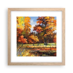 Poster in light oak frame - Landscape in Gold and Brown - 30x30 cm
