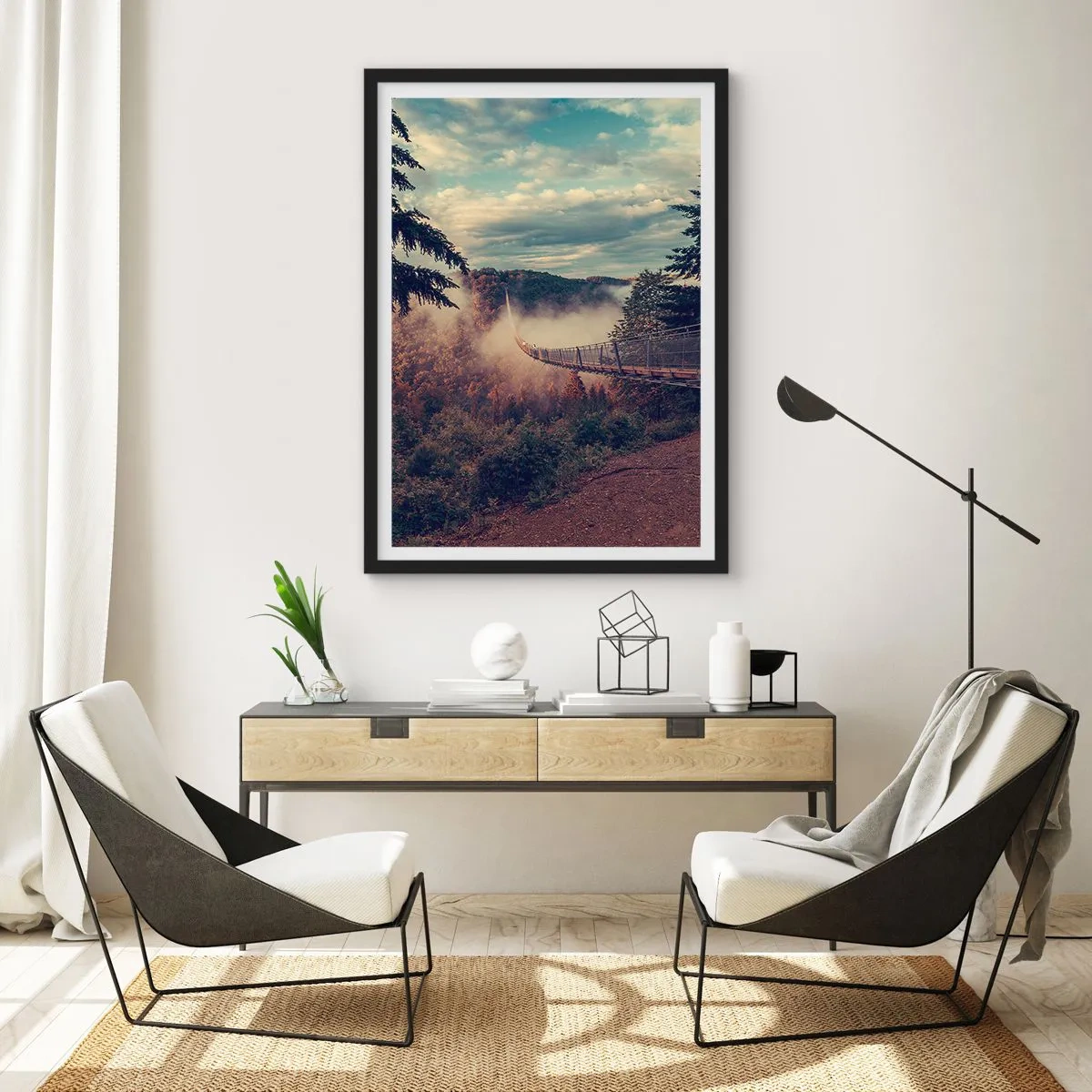 Poster in black frame - Above Autumnal Forest - 61x91 cm