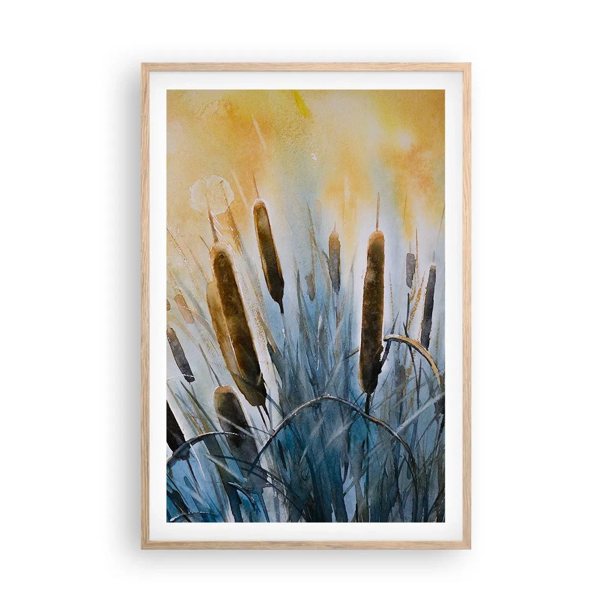 Poster in light oak frame - Coolness of Water, Heat of the Sun - 61x91 cm