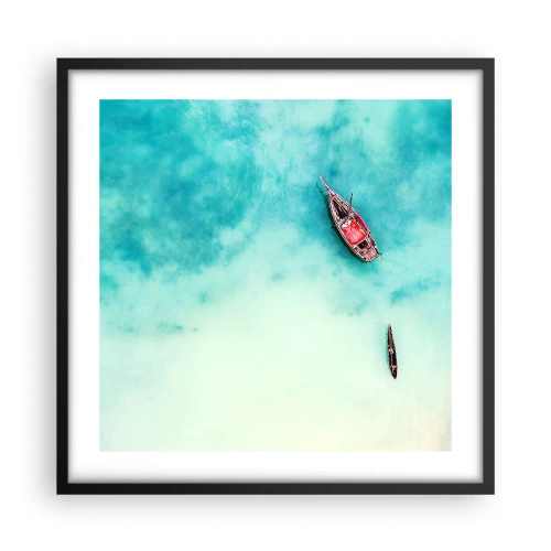 Poster in black frame - On the Beaches of Zanzibar, When the Tide Is High - 50x50 cm